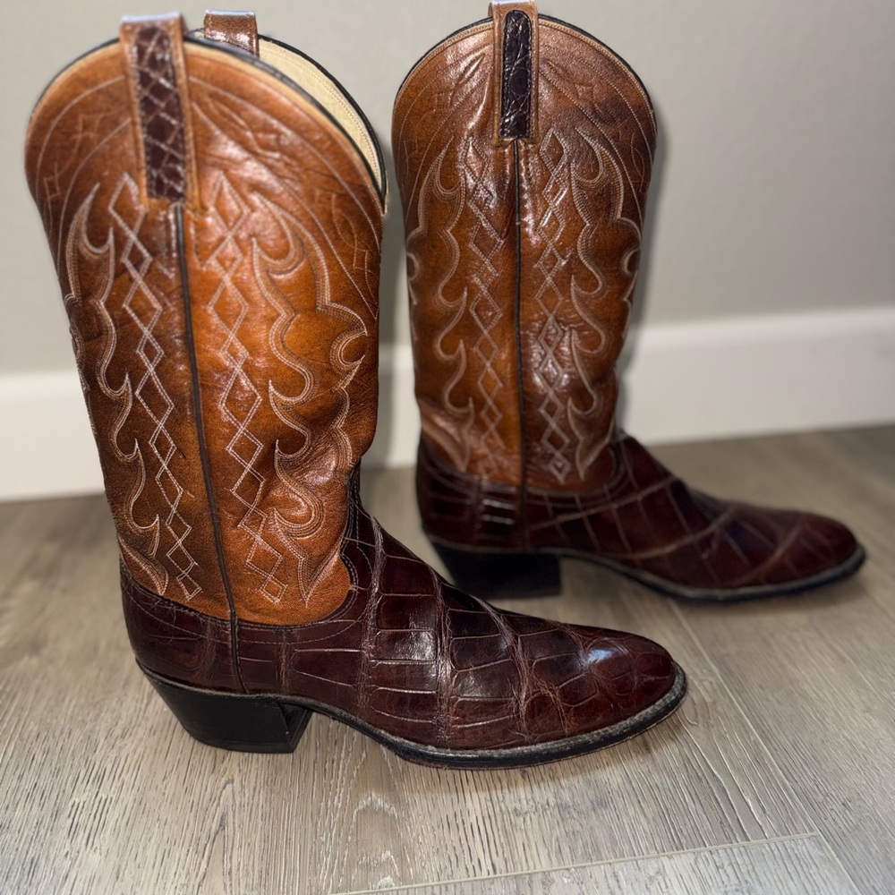 Dan Post Two-Tone Leather Cowboy Boots
